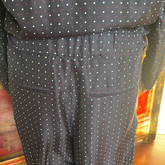 Rag & Bone Navy Polka Dot Silk Arthur Jumpsuit 4 - Picture 12 of 14